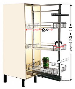 سبد سوپری آشپزخانه برای کابینت هایی با ارتفاع 125-110 سانت 60-55 سانت